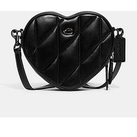 Coach Quilted Leather Heart Cross-Body Bag - Black | Very (UK)