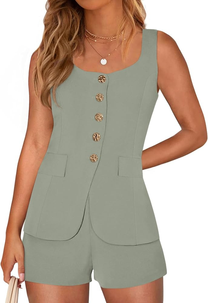 PRETTYGARDEN Womens Button Down 2 Piece Matching Sets | Amazon (US)