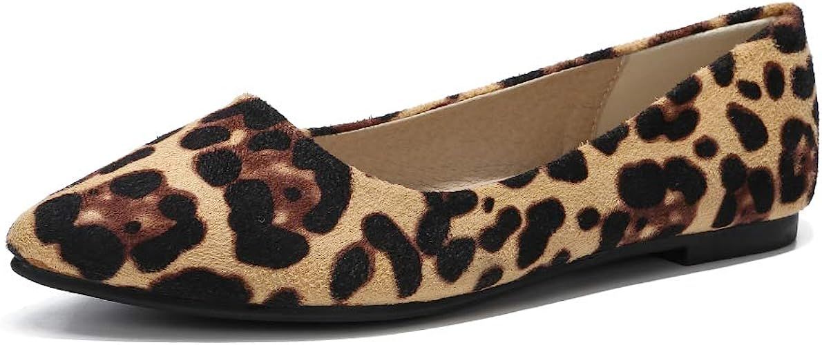 MAIERNISI JESSI Women's Casual Leopard Print Ballet Flat Shoes | Amazon (US)