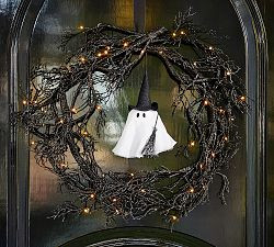 Lit Ghost Witch Wreath | Pottery Barn (US)