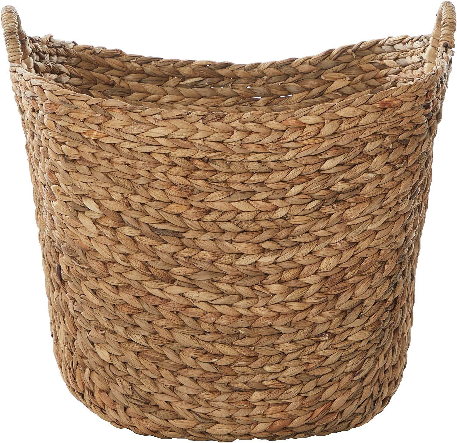 Deco 79 Seagrass Rectangle Storage Basket with Ring Handles, 20" x 18" x 19", Brown | Amazon (US)