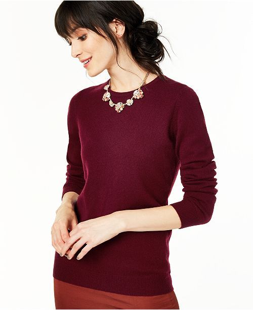 Crew-Neck Cashmere Sweater, Regular & Petite Sizes, Created for Macy's | Macys (US)