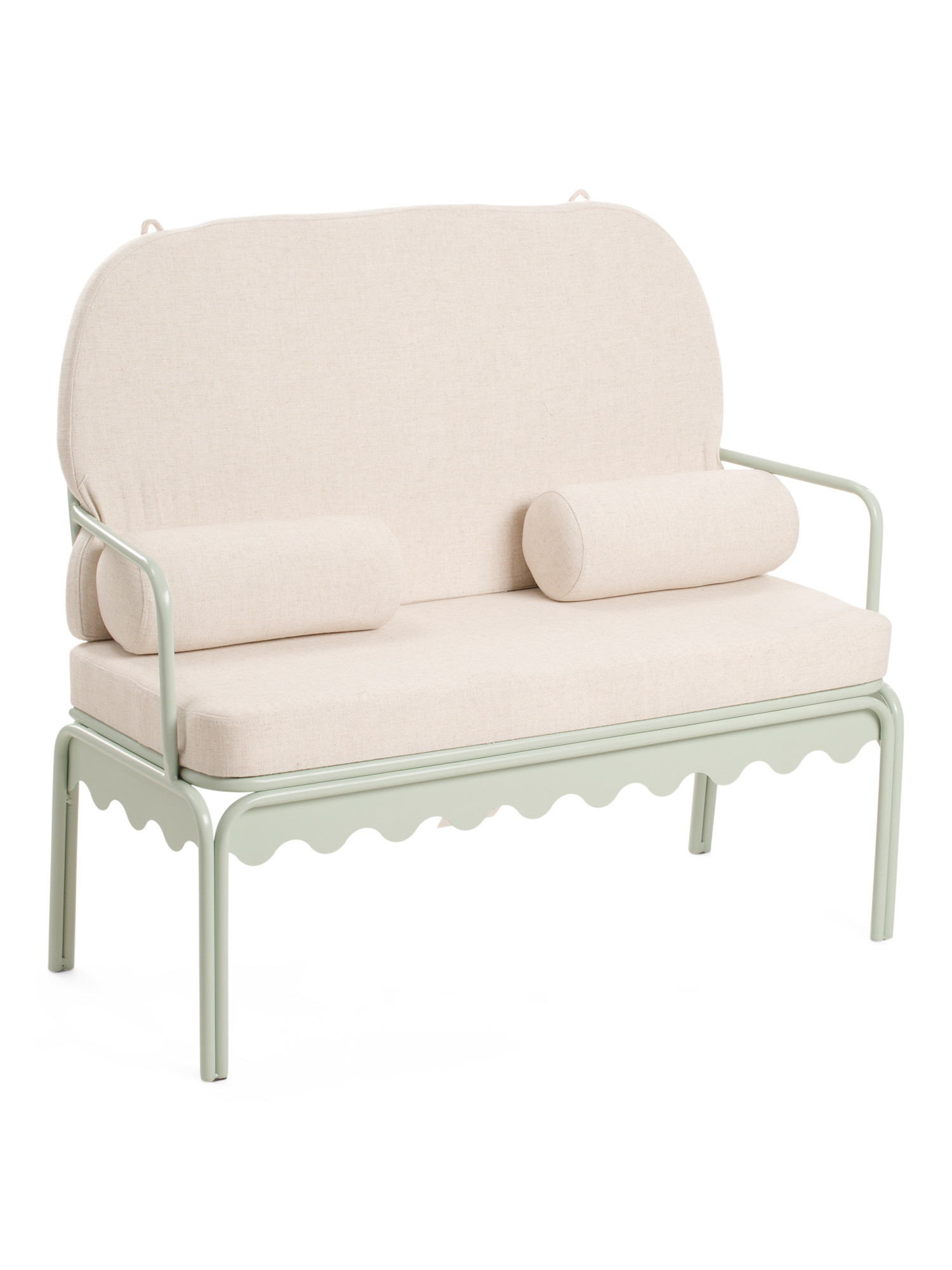 40in Outdoor Scalloped Frame Settee With Cushions | Furniture & Lighting | Marshalls | Marshalls