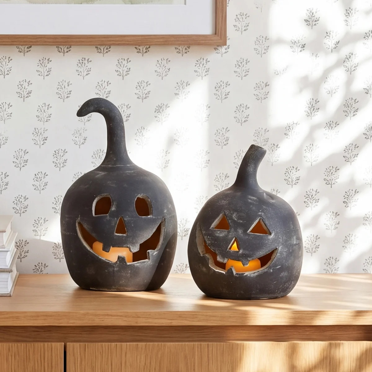 Decorative Black Pumpkin Lanterns 14"Tall \u2013 Set of 2 (Set of 2) | Wayfair North America