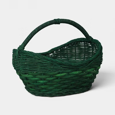 Natural Woven Basket with Handle Green - Threshold™ | Target