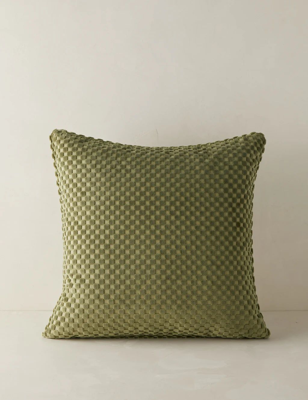 Hi-Lo Checker Velvet Pillow | Lulu and Georgia 