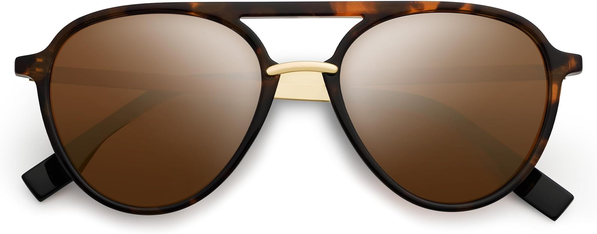 SOJOS Retro Aviator Polarized Sunglasses for Women Men Double Bridge Ladies Shades | Amazon (US)