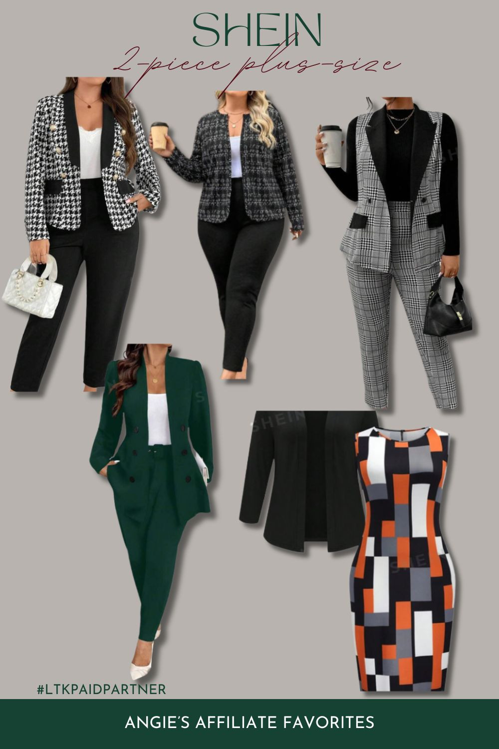 These two-piece suits will turn heads at the office or work! With the affordable prices from SHEIN, you can't go wrong! 
#shein #sheinsuits #sheintwopiecesuits 

 #LTKPlusSize