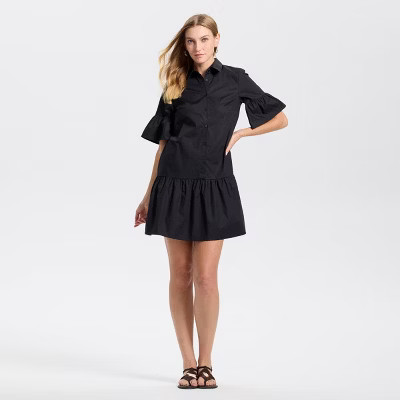 Women's Elbow Sleeve Poplin Mini Shirtdress - Universal Thread™ | Target
