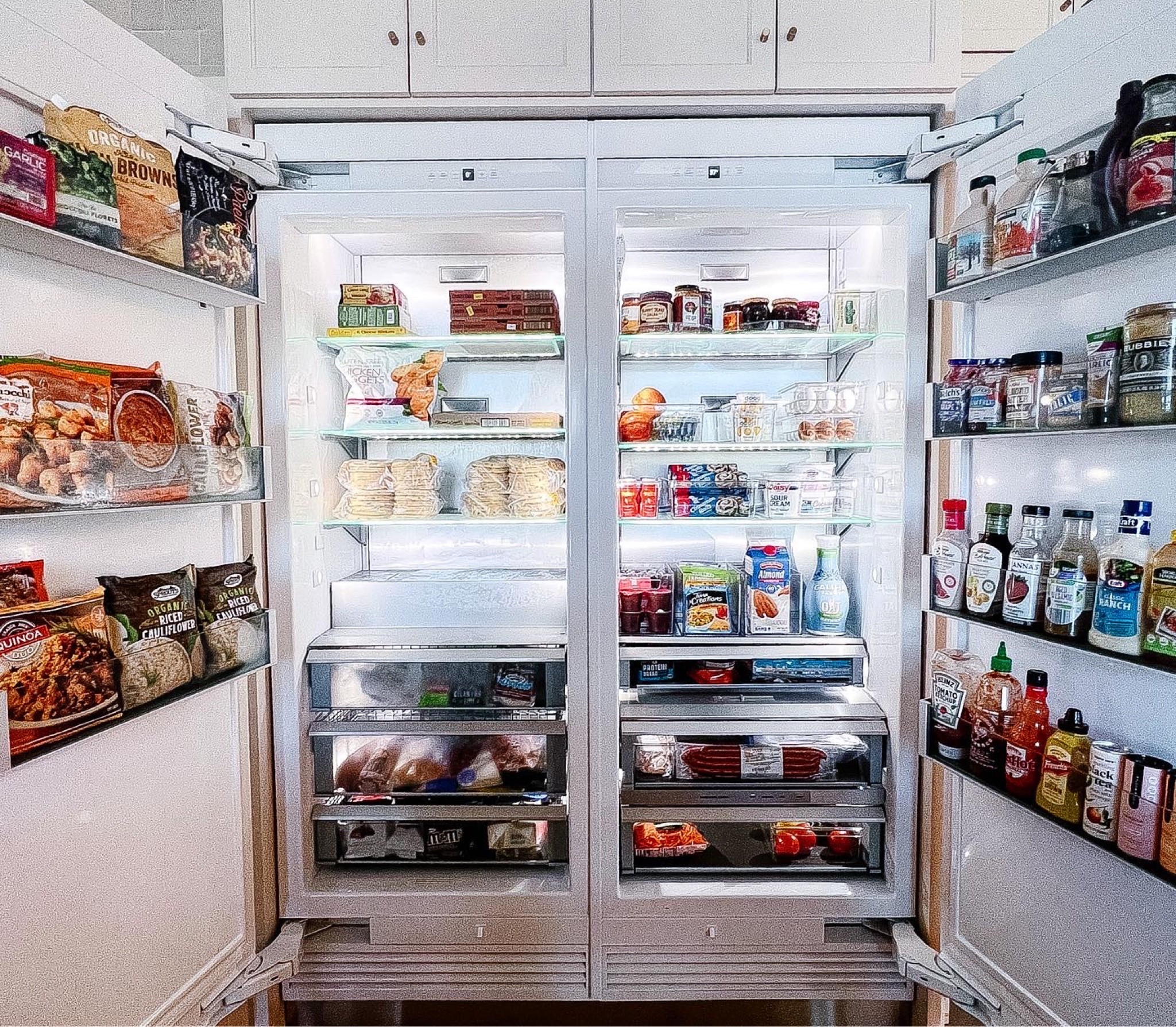 ❄️ Who doesn’t love an organized fridge? A thing of beauty.

💡 Fridges are some of the quickest and easiest spaces to organize. A few tips!

1. Containers. Yes. Even for the fridge! Keep everything clear - easy to SEE what you have and easy to clean. 🧼

2. Group like items. Most households typically have the usual: condiments/bread/meat/cheese/veggies/fruits/dairy. 🍎

3. If you don’t have a ton of drawers, make your own with some bins. That’s exactly what we did in the photo above. Bins keep you organized and actually give you more space, by preventing items from spreading all over the place. They also give you a “home” for items to go BACK. 🙌🏼

4. Lazy susans can be great for condiments/dressings and jars. We used two on the top shelf to keep these things easily accessible and within view. 👀

5. Keep it flexible. I don’t usually label bins in the fridge. Sometimes you need 5, sometimes you only need 1. Keep a stack handy in a cabinet nearby and grab what you need based on the groceries purchased that week — more when you’re cooking, less when you’re constantly getting take out. 😉

#LTKunder50 #LTKfamily #LTKhome