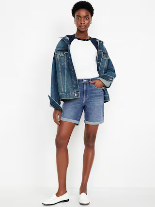 High-Waisted Wow Jean Shorts -- 7-inch inseam | Old Navy (US)