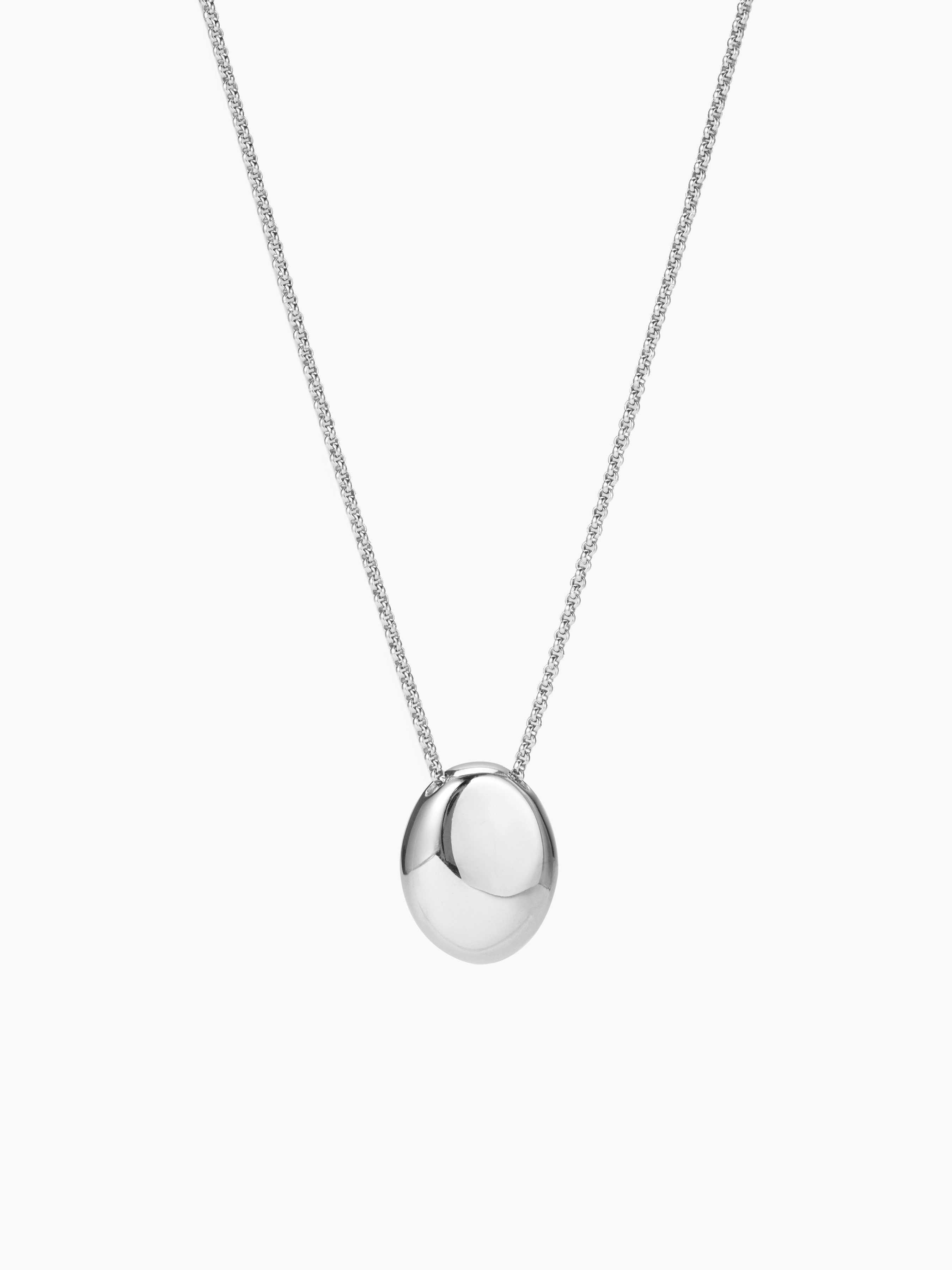 Titanium Steel OVAL PENDANT NECKLACE For Daily Casual Coffee Shop Work | Cider