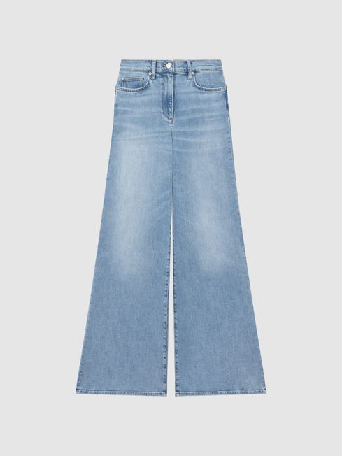 Reiss Light Blue Ameria Palazzo Jeans | Reiss UK