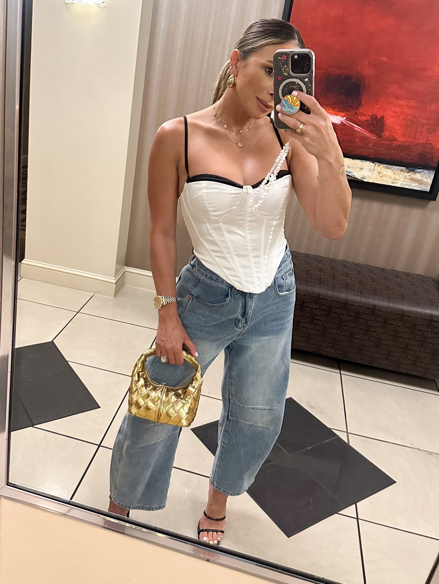 👖✨A Casual summer date night jeans are my favorite at the moment. I am obsessed with these jeans. They are
Perfect for short & petite girls. They hug you in all areas of your waist and the top helps shape your figure!!   And, the best part is that they are under $30.00 dollars & top $15.00. You also need to add the heels ( my current fav at the moment) and they are super comfortable!!! 

#LTKStyleTip #LTKFindsUnder50 #LTKSaleAlert