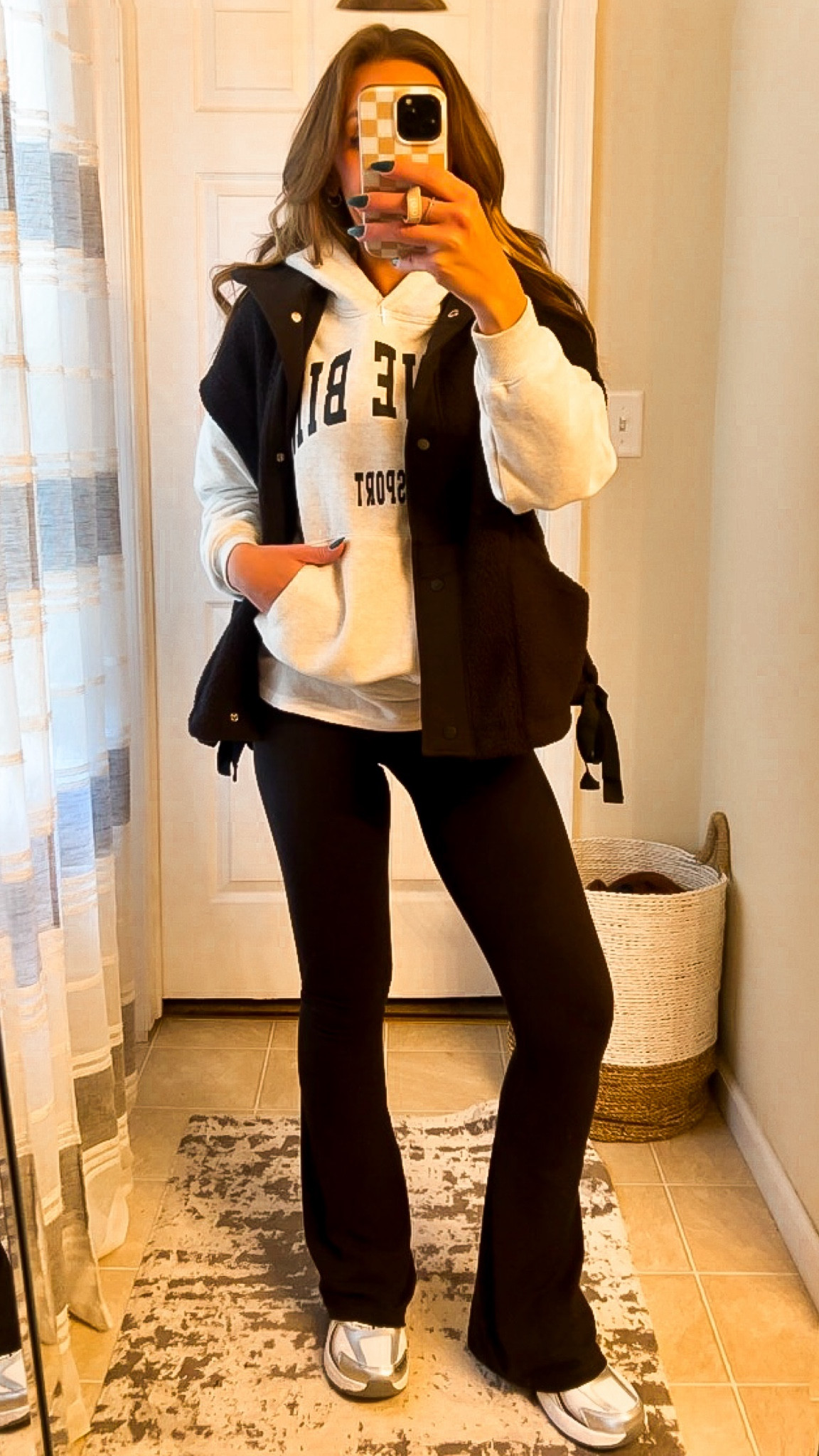 This Sherpa vest is on sale for under $30 today! And my favorite flare leggings are only $32 right now! 

Vest: S (fits oversized)
Flare leggings: XS long (5’4”)
Hoody: S
Sneakers: TTS

#LTKCyberWeek #LTKSeasonal #LTKSaleAlert