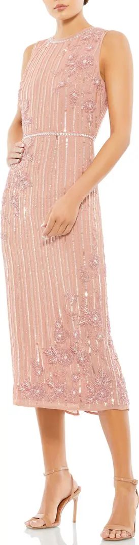 Sequin Beaded Floral Cocktail Dress | Nordstrom