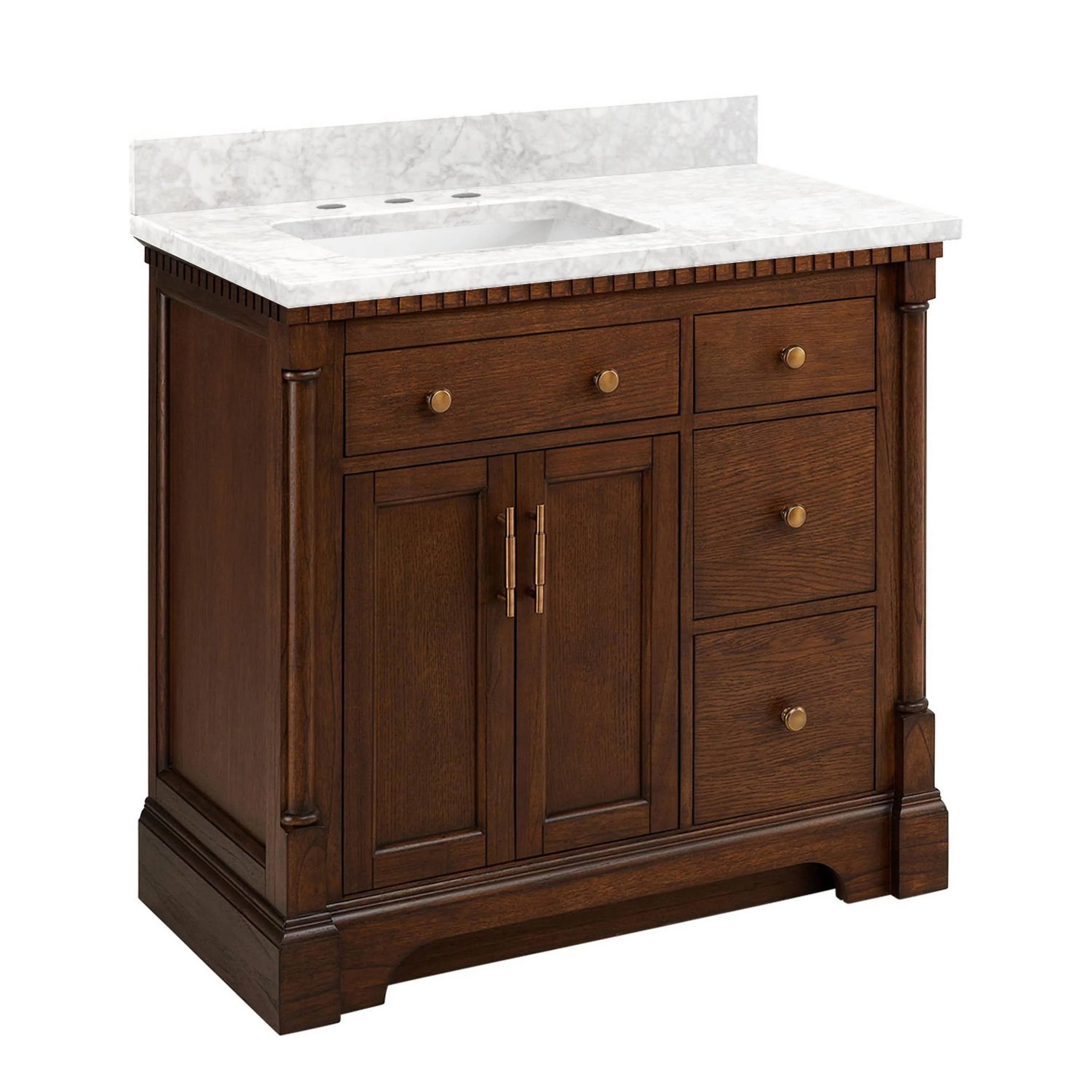 Claudia 36" Mahogany Single Basin Vanity Set with Cabinet, Vanity Top | Wayfair North America
