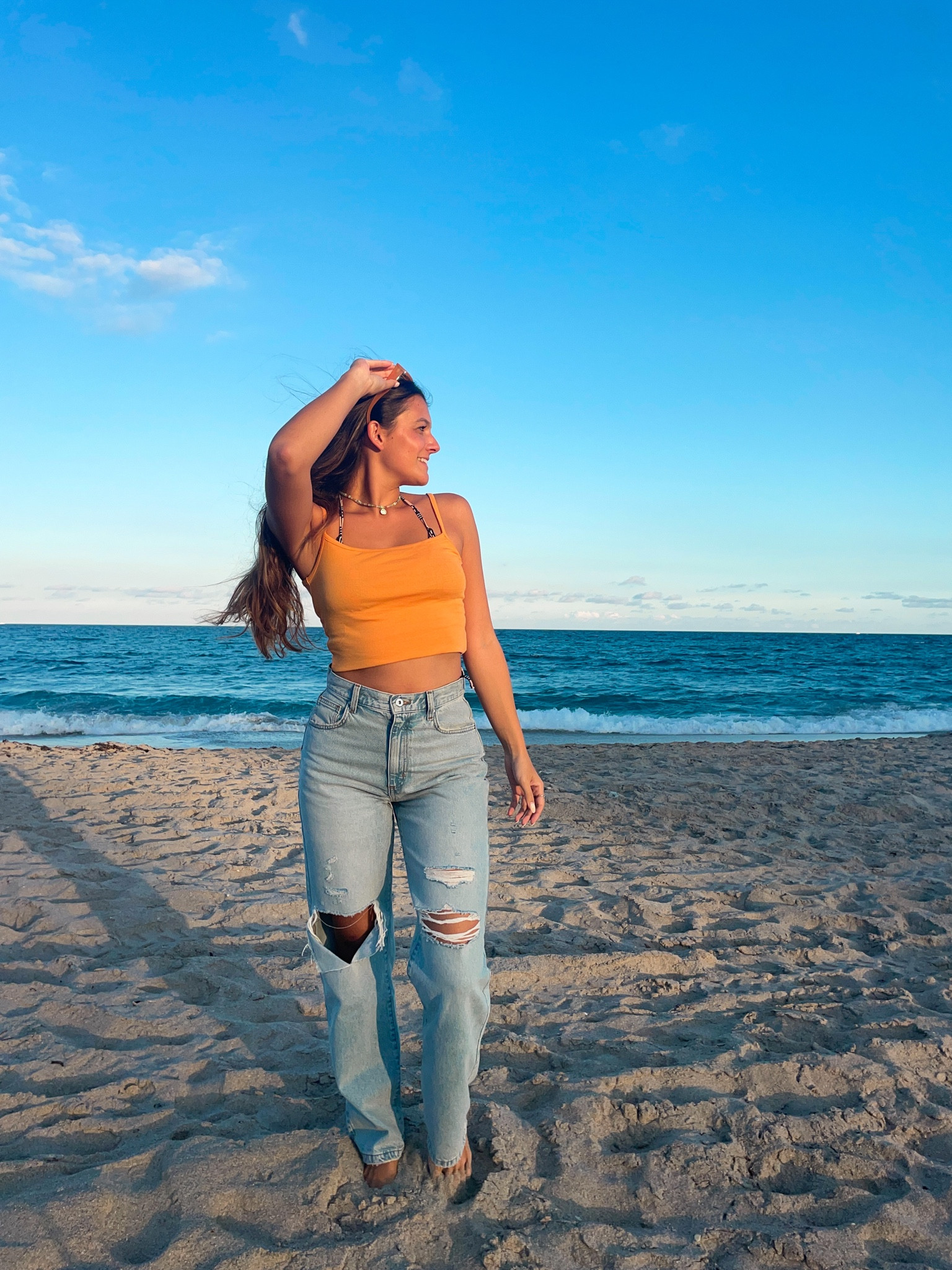 Tank top, straigh leg jeans, ripped jeans 

#LTKSeasonal #LTKunder100 #LTKunder50