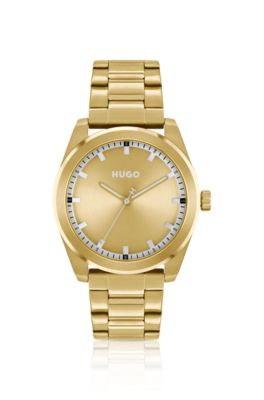 Gold-tone watch with link bracelet Men's Watches | Hugo Boss (US)