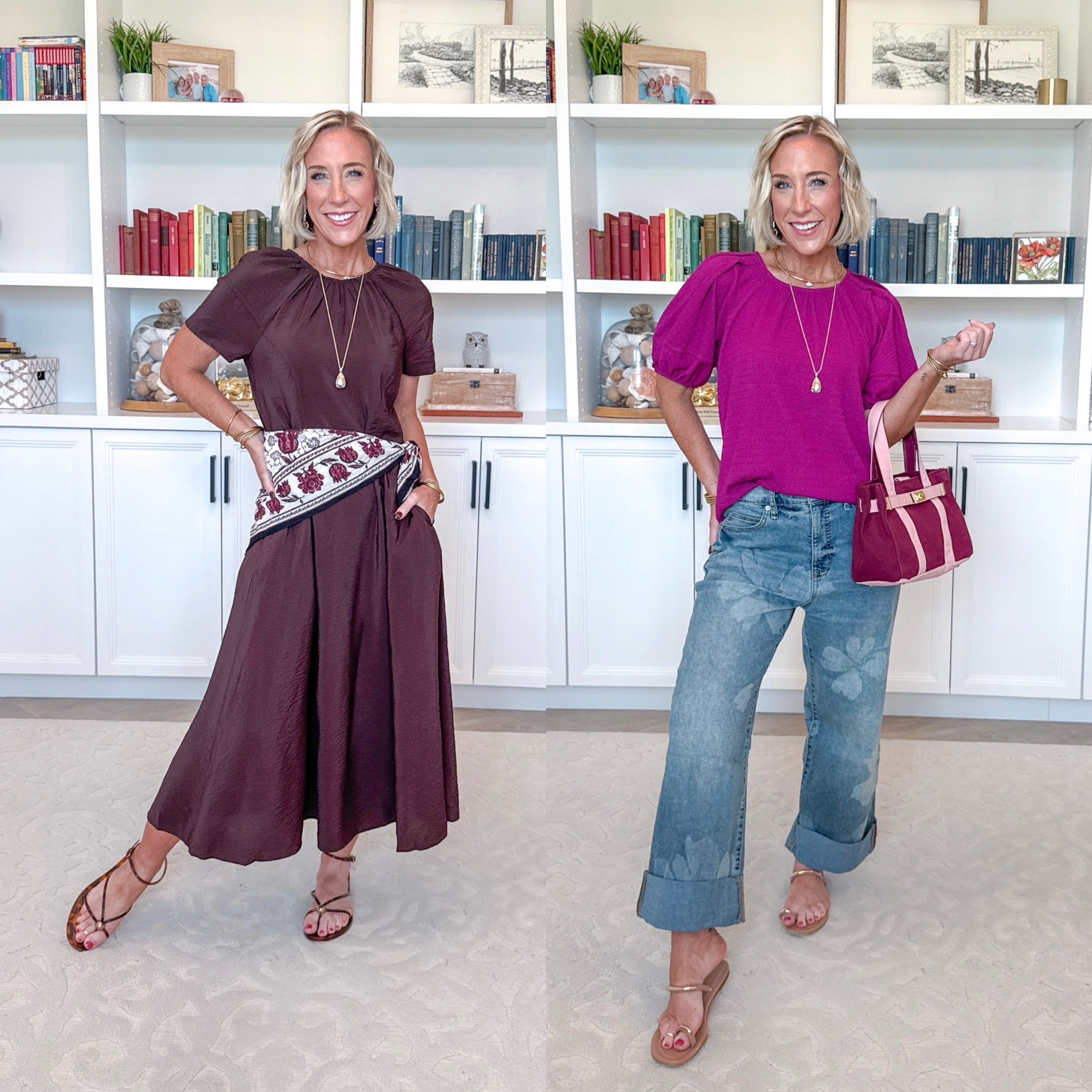 Walmart - fun new arrivals * Puff Sleeve Seamed Midi Dress - size XS. $24.98. 2 colors. * Printed Square Scarf - $6.97. 6 colors. Floral Wide Leg Jean - size 2 (needed a size smaller & runs big). $34.50. * Textured Top w/ Short Puff Sleeves - size XS. $14.98. 3 colors. Small Canvas Tote Handbag - $30. 3 colors.

#LTKSeasonal #LTKOver40 #LTKPetite