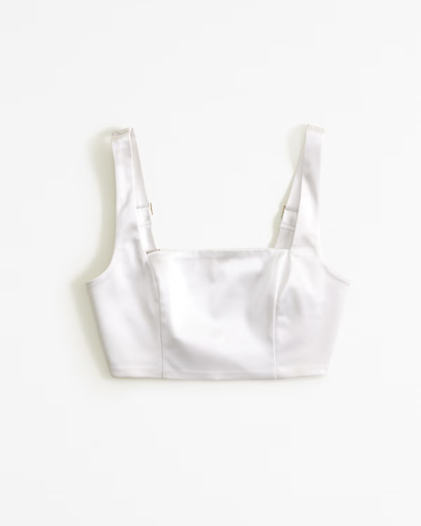 Satin Sculpt Squareneck Set Top | Abercrombie & Fitch (US)