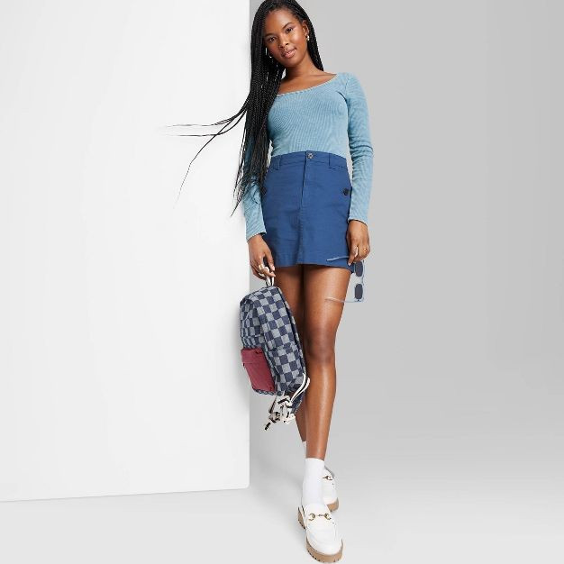 Women's Long Sleeve Scoop Neck Ribbed T-Shirt - Wild Fable™ | Target