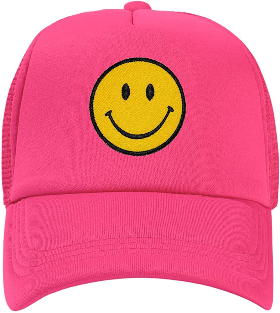 lycycse Smile Face Trucker Hat Retro Mesh Baseball Cap with Smile Patch Foam Neon High Crown Y2K ... | Amazon (US)