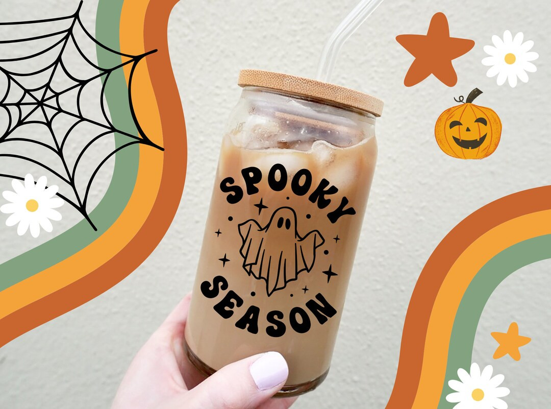 Spooky Season Glass Can Iced Coffee Can Iced Coffee Can - Etsy | Etsy (US)