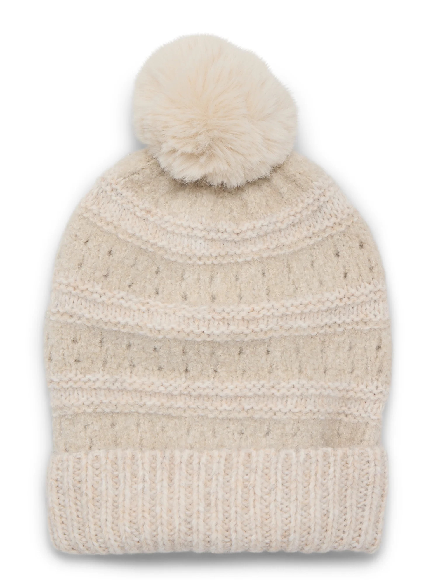 Time and Tru Women's Pointelle Beanie, One Size Fits Most, Oatmeal Heather - Walmart.com | Walmart (US)