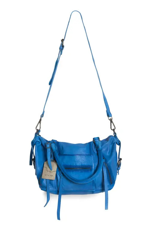 Free People We The Free Baby Emerson Leather Tote in Sapphire at Nordstrom | Nordstrom