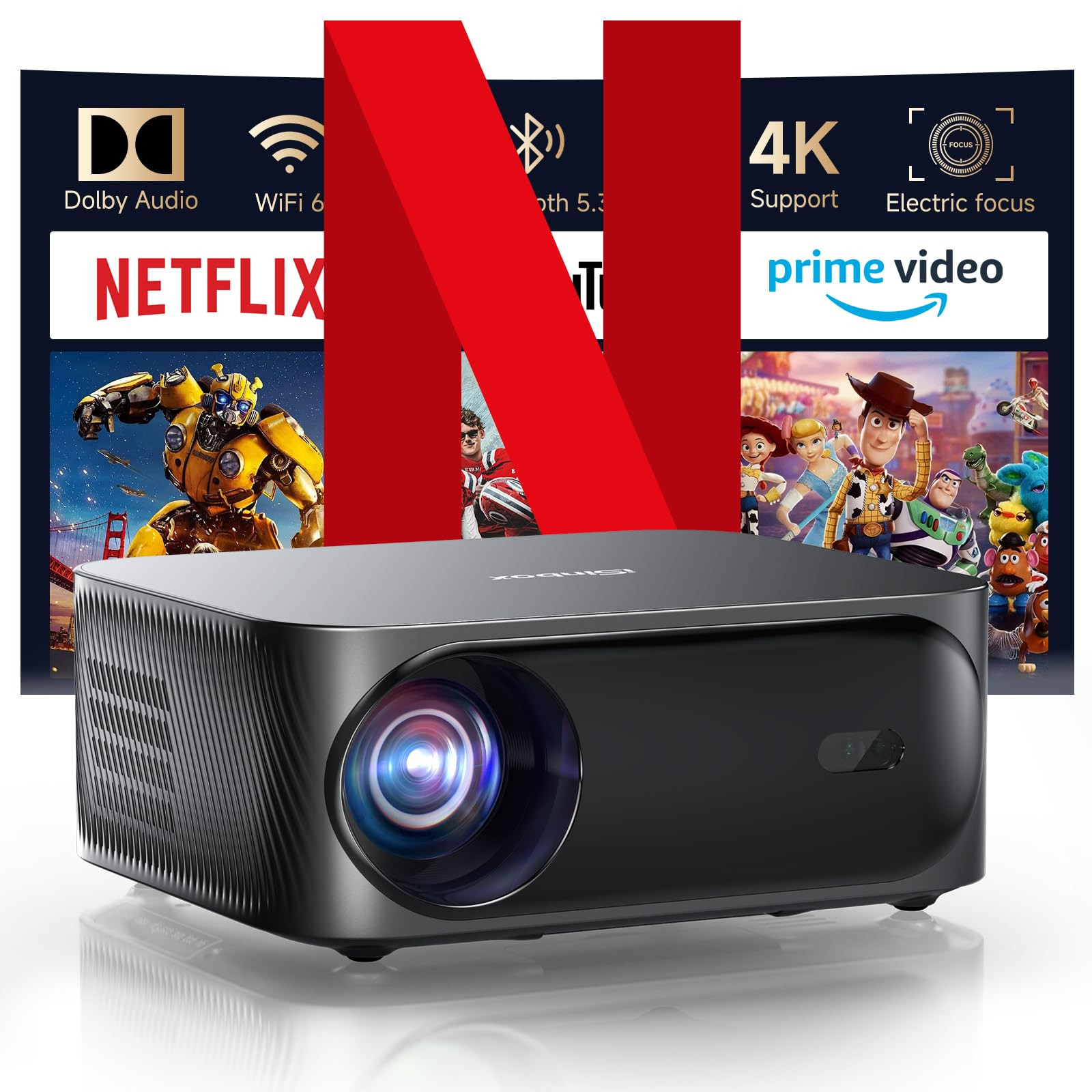 [Netflix-Licensed/Dolby Audio]Outdoor Projector with Wifi 6 and Bluetooth, iSinbox 1080P Native 7... | Amazon (US)