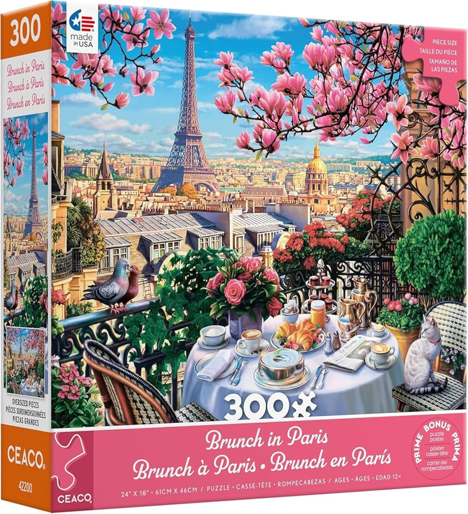 Ceaco - Brunch in Paris - 300 Oversized Piece Jigsaw Puzzle | Amazon (US)