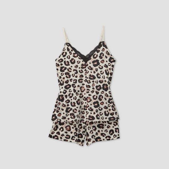 Women's Animal Print Beautifully Soft Cami and Shorts Pajama Set - Stars Above™ Oatmeal | Target