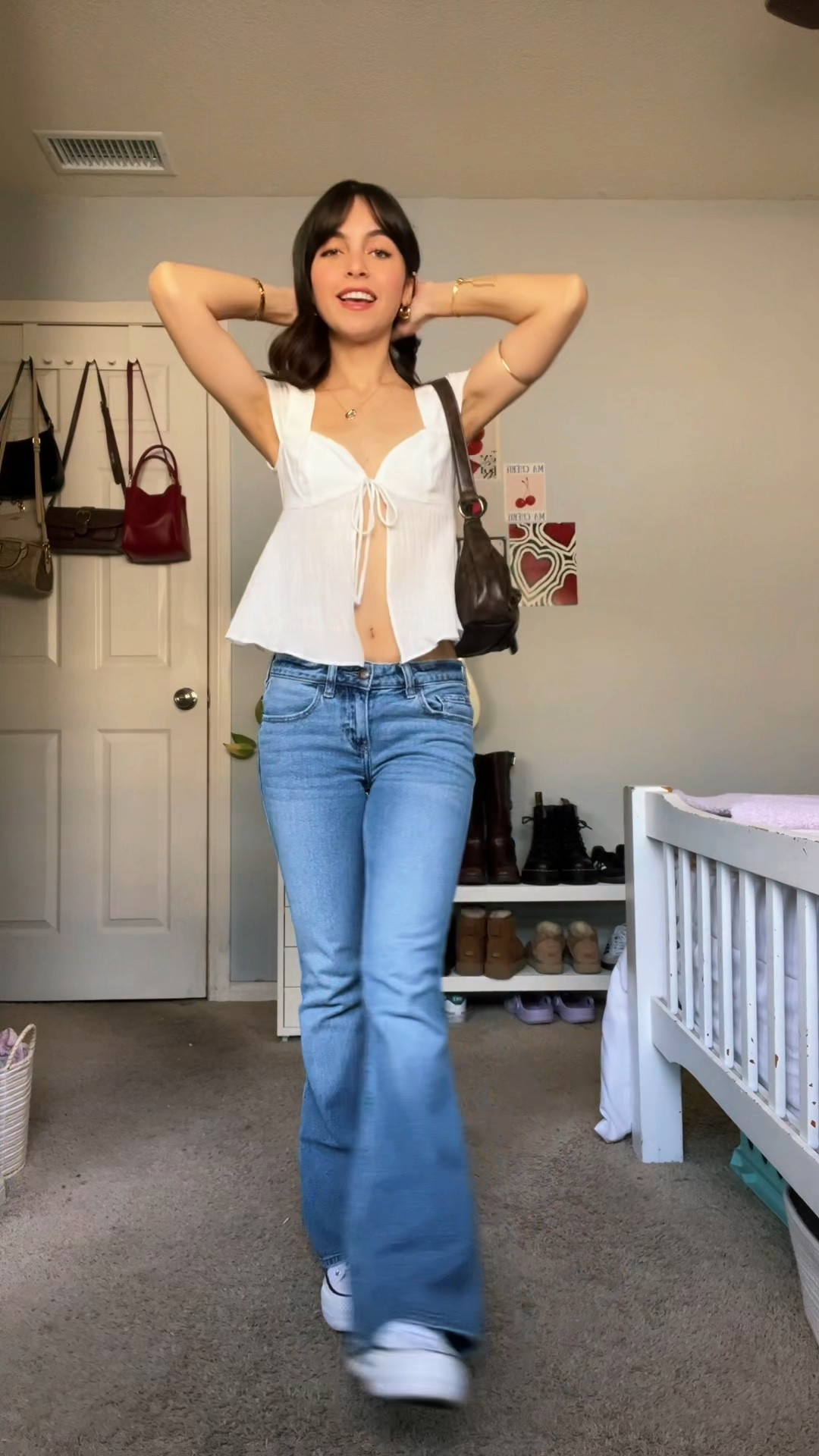 Top is city beach 
Jeans are Hollister 
Shoes are converse 
Purse is PacSun 

#LTKPetite #LTKStyleTip #LTKSeasonal