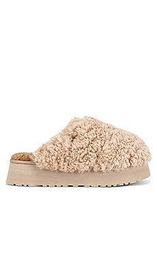 UGG Maxi Curly Platform Slipper in Sand from Revolve.com | Revolve Clothing (Global)