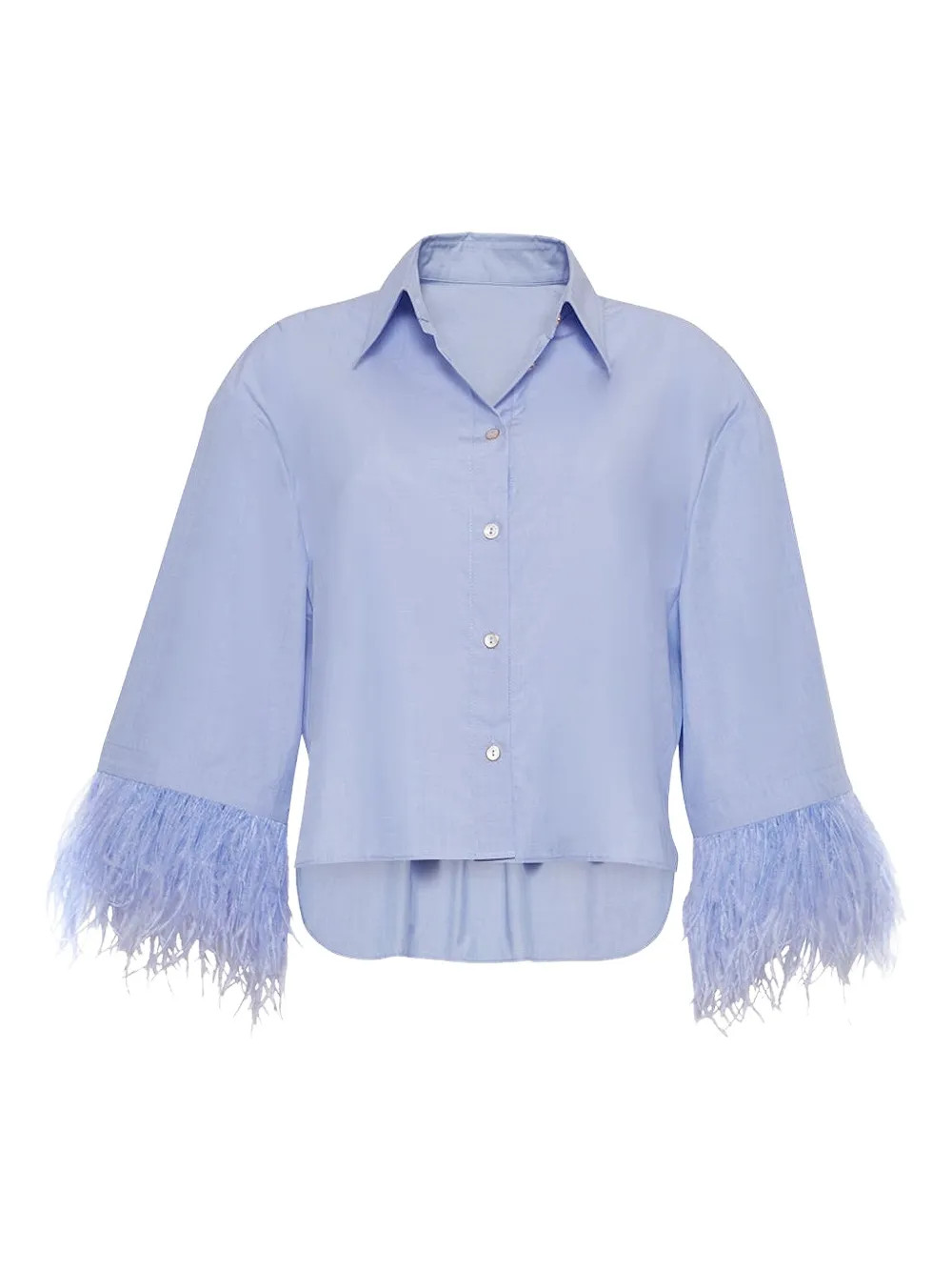 Chester feather-cuff cotton shirt | Farfetch Global
