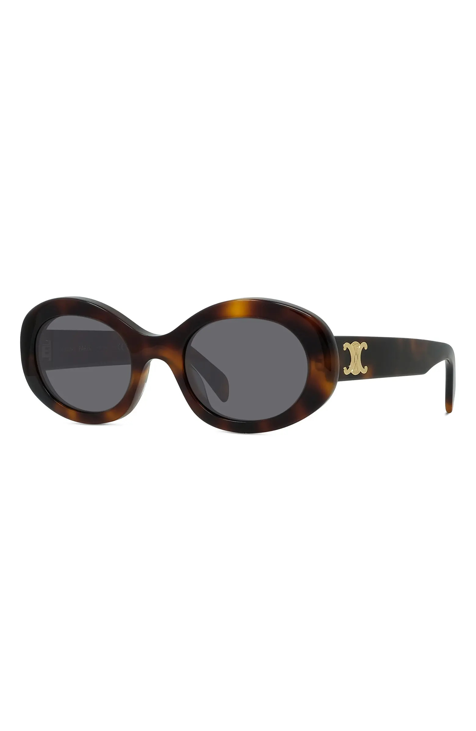 CELINE Triomphe 52mm Oval Sunglasses | Nordstrom | Nordstrom