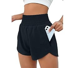 BMJL Women's Athletic Shorts High Waisted Running Shorts Pocket Sporty Shorts Gym Elastic Workout... | Amazon (US)