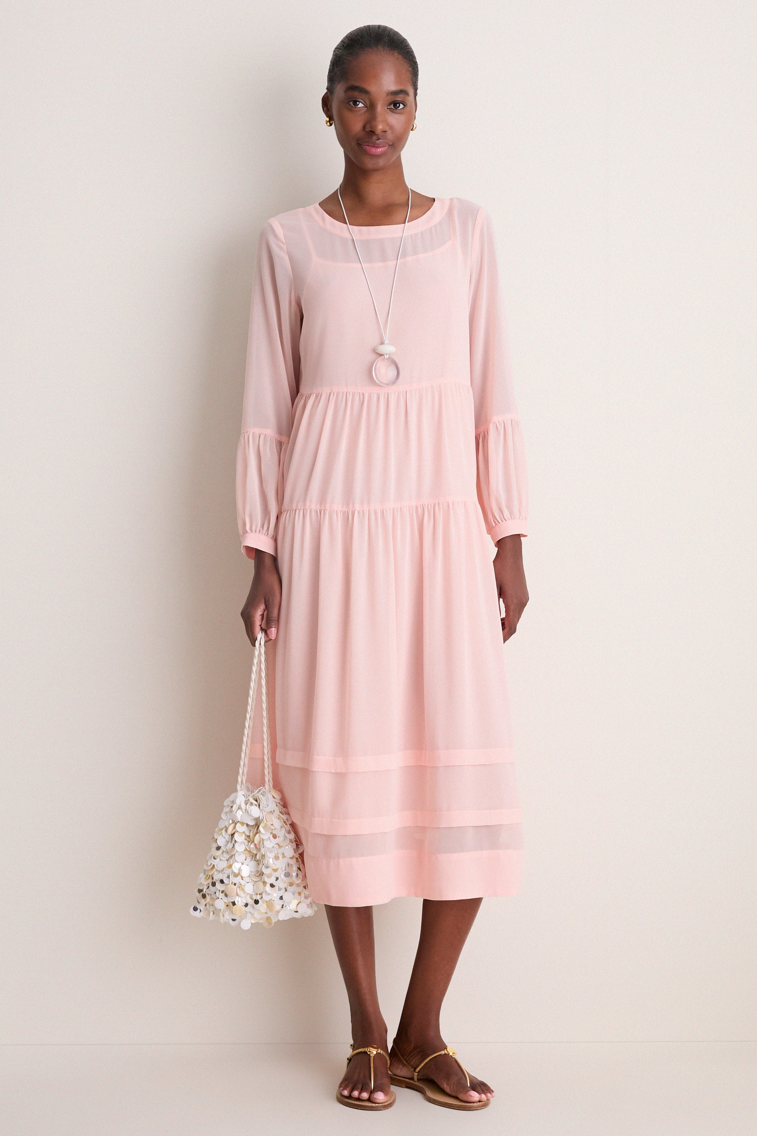 Peach Pink Chiffon Liesel Dress | Tuckernuck (US)