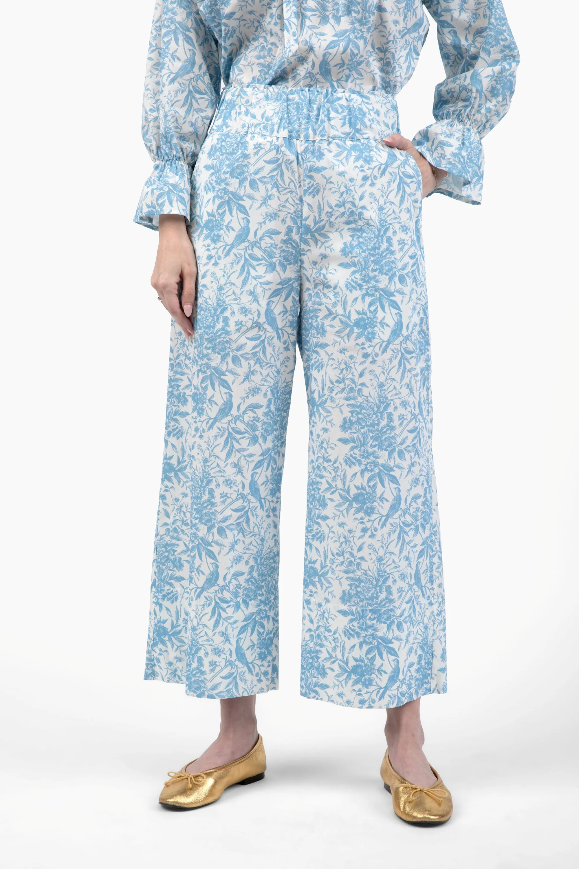 Take Pause Pant - Bluebird Toile | Quiet Culture