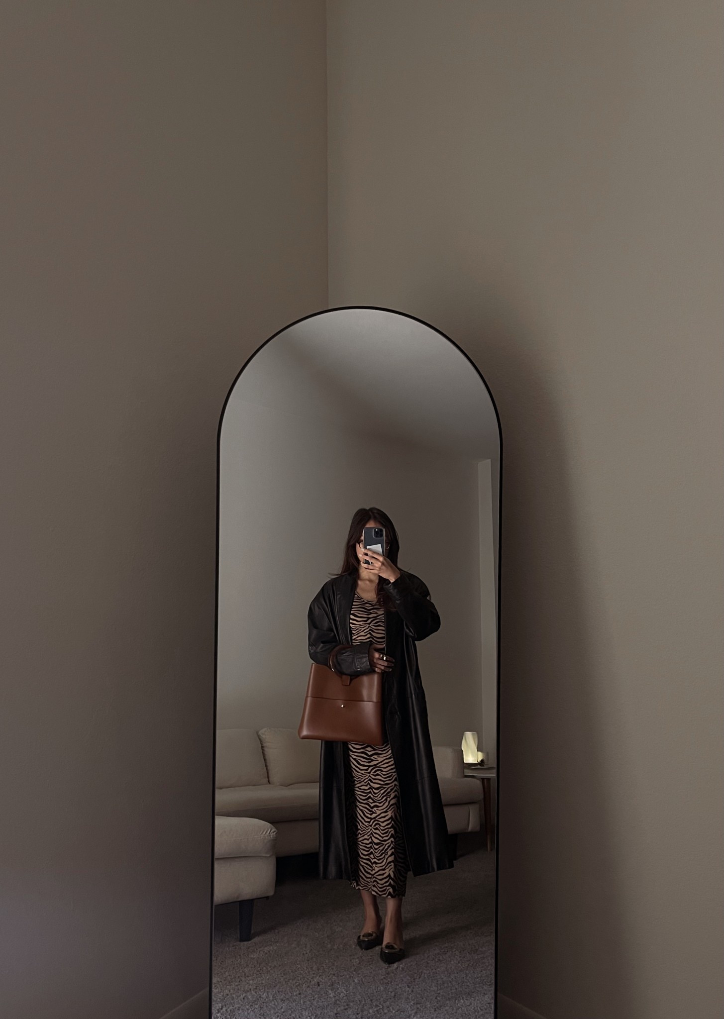 Proof that an animal print statement dress pairs well with one strong layer: a black leather coat. Linking both pieces 🤎🖤

#LTKWorkwear #LTKTall #LTKootd