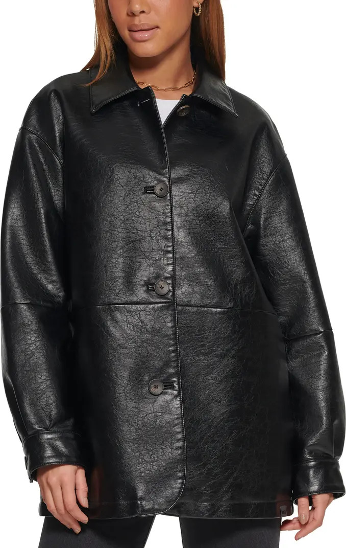 Oversize Faux Leather Relaxed Jacket | Nordstrom