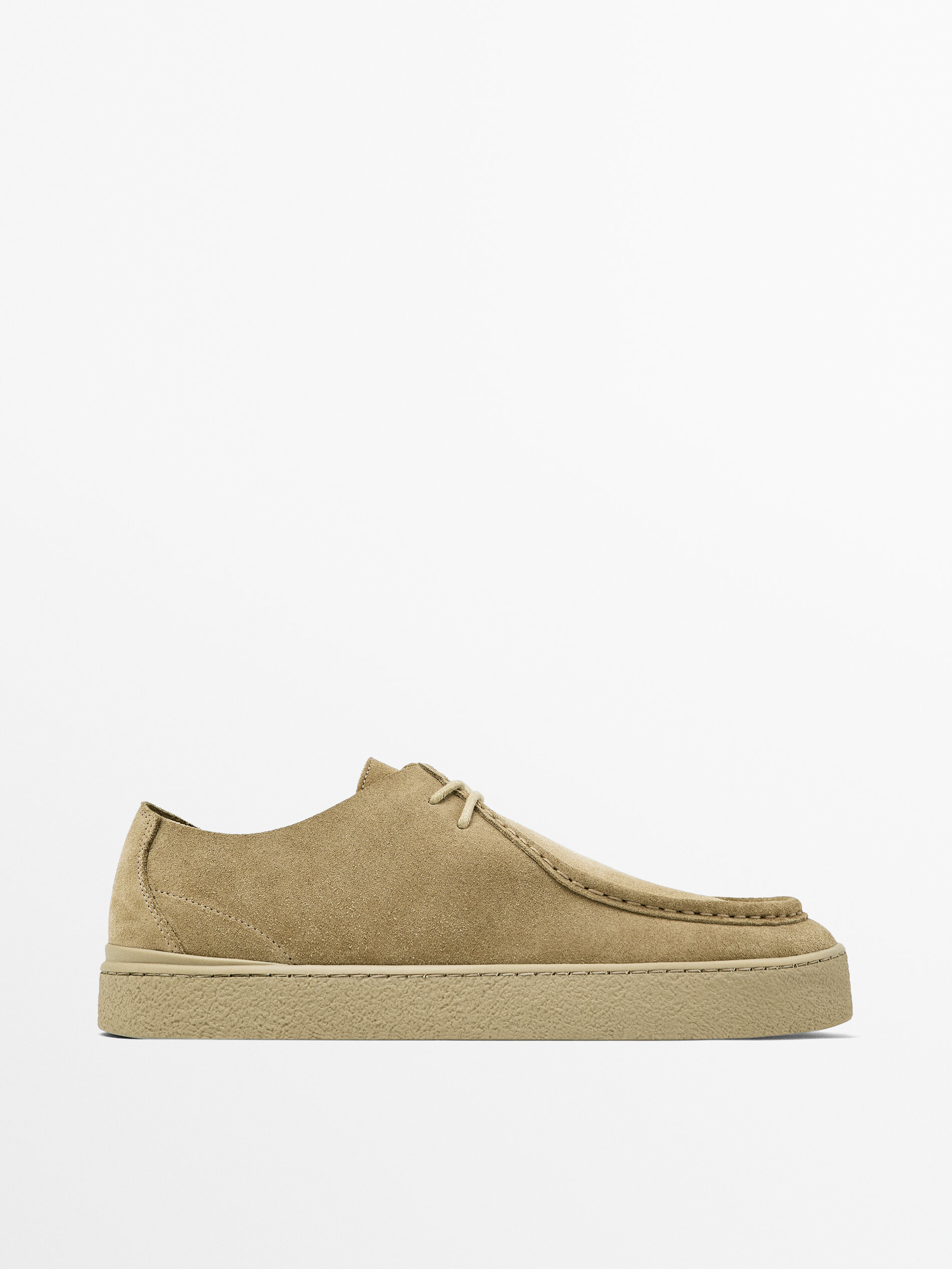 Moc toe split suede shoes | Massimo Dutti US