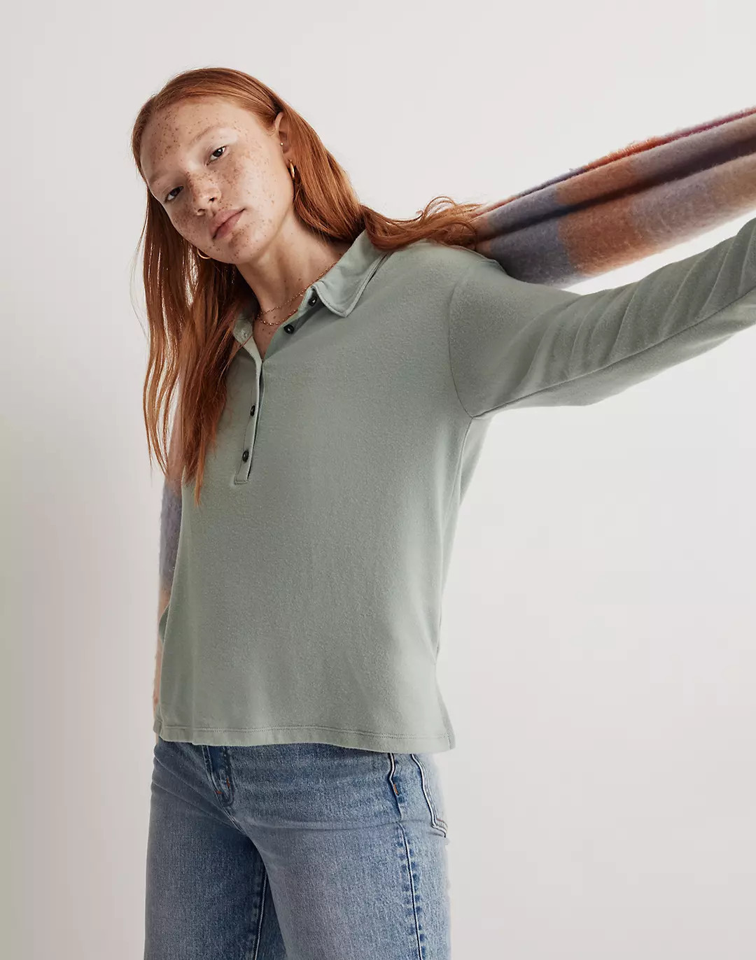 Dreamiest Knit Long-Sleeve Henley Polo | Madewell