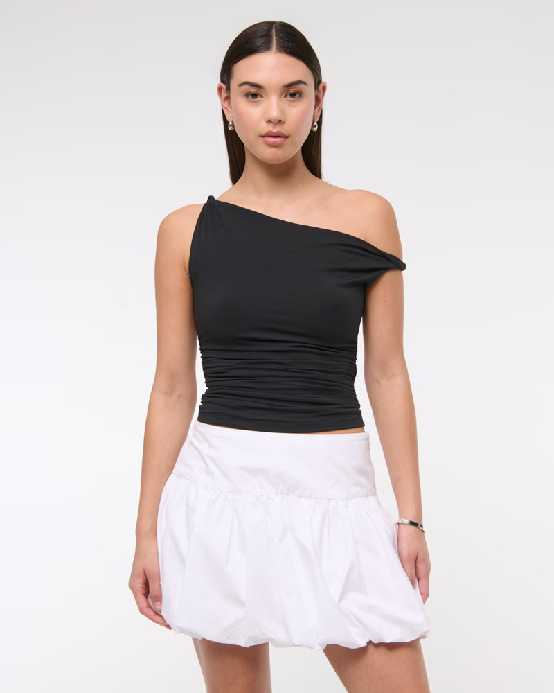 Drop-Waist Bubble Hem Mini Skort | Abercrombie & Fitch (US)