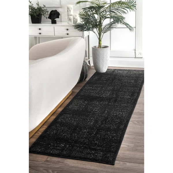 Adetoun Traditional Power Loom Performance Black/Gray Rug | Wayfair North America