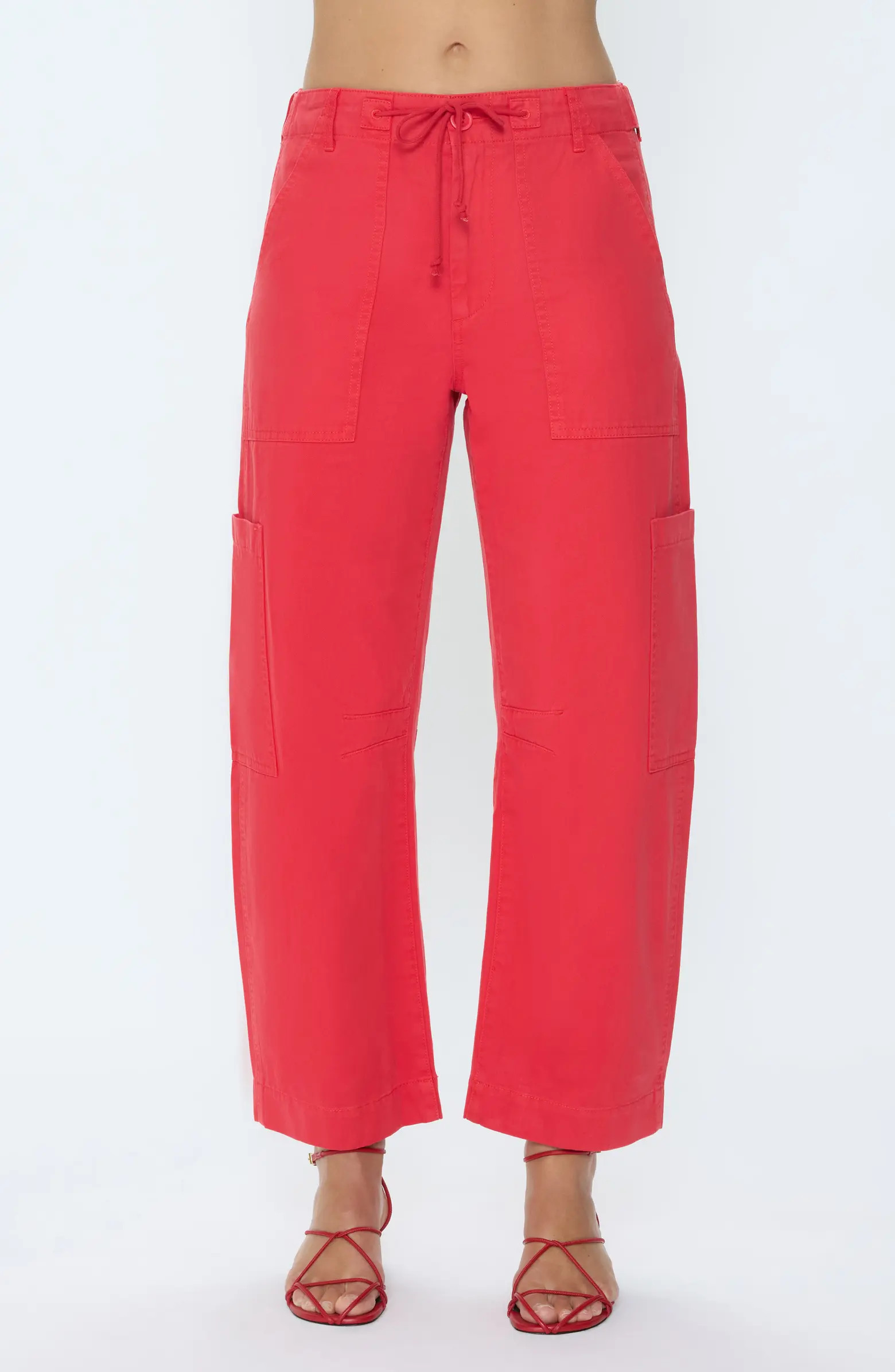 Sabrina High Waist Barrel Twill Utility Pants | Nordstrom