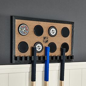 NHL® Hockey Puck & Stick Wall Display (20"x12") | Pottery Barn Teen