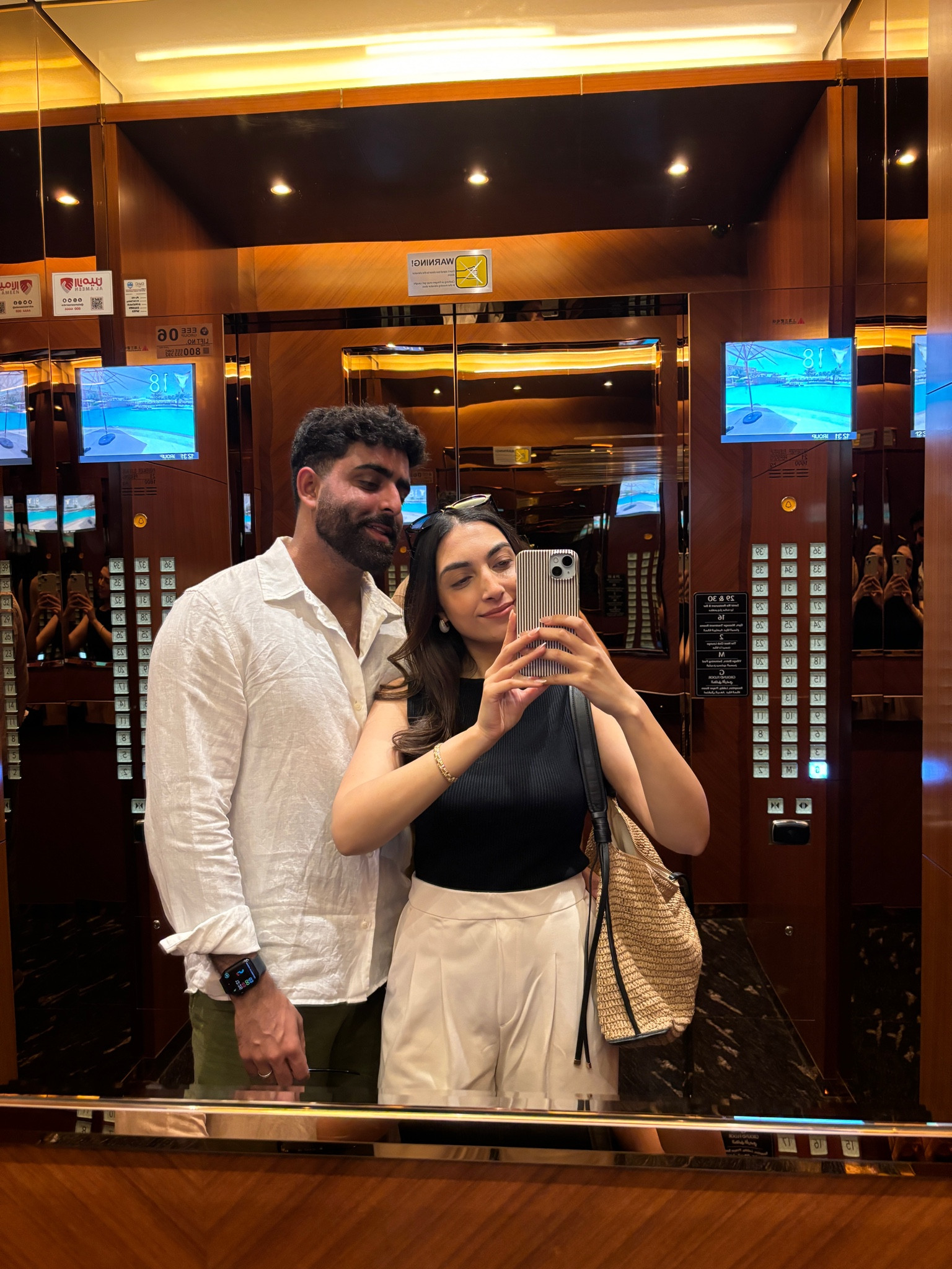 Summer outfit, spring outfit, casual ootd, black sleeveless top, ribbed top, white trousers, petite friendly, loose, wide leg trousers, straw tote bag, & other stories, uk size 6, uk xs,