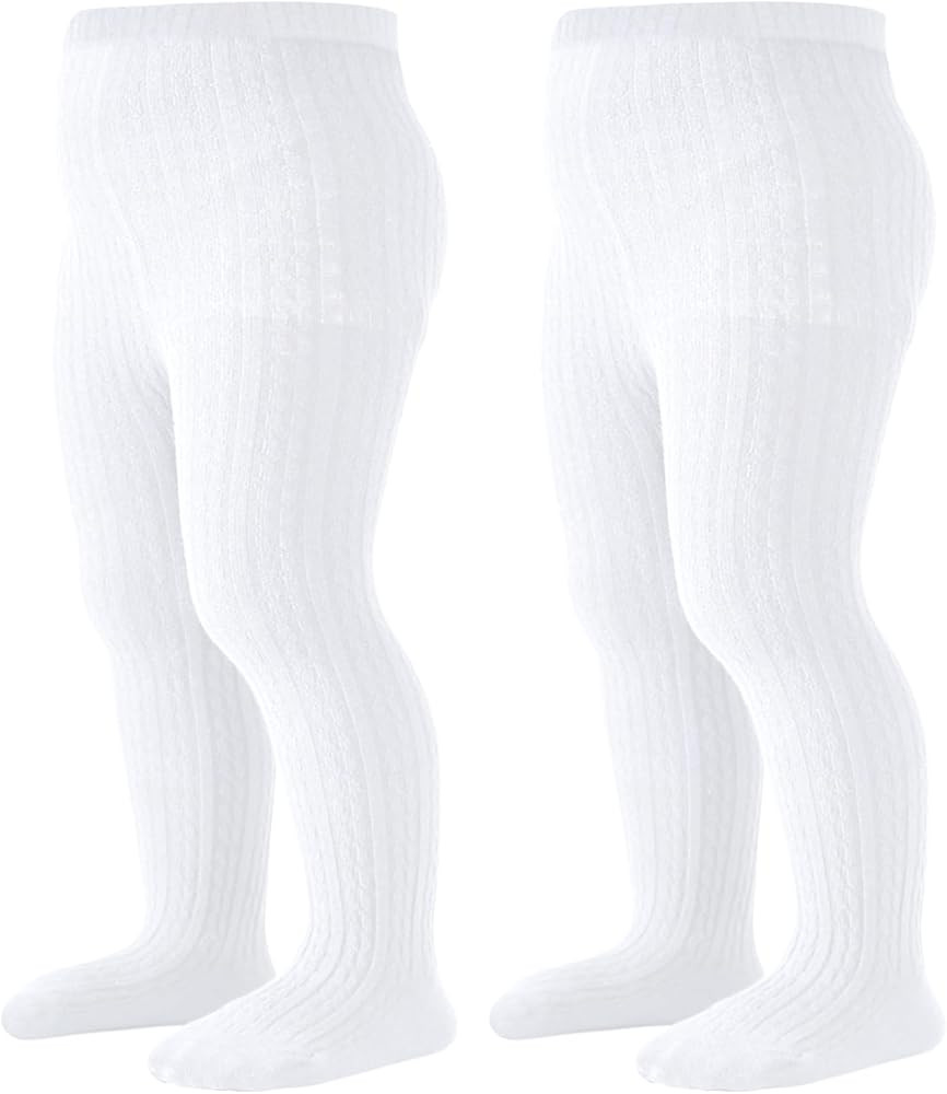 Mini angel Baby Tights Toddler Cable Knit Tights Cotton Warm Leggings Pantyhose Soft Stockings | Amazon (US)